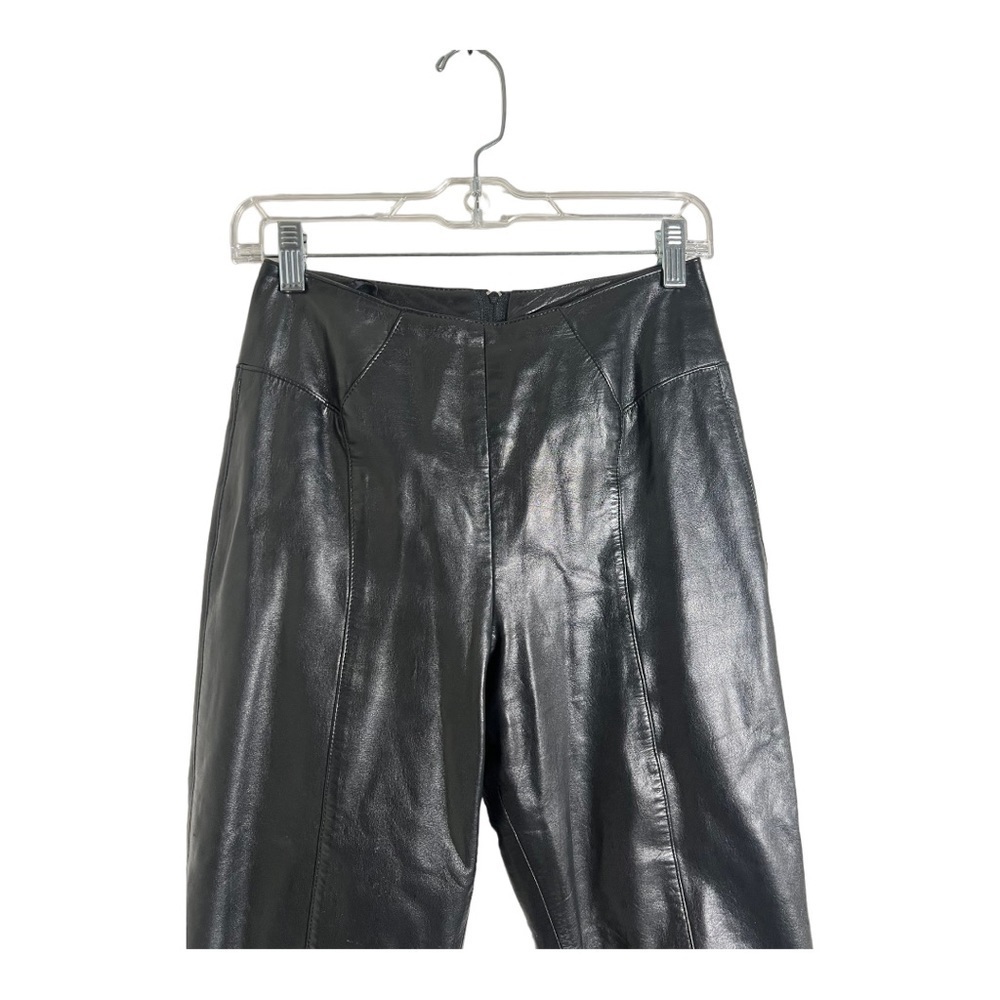 Verducci Black Vintage 80s Genuine Leather Pant Size 8 - Picture 8 of 12